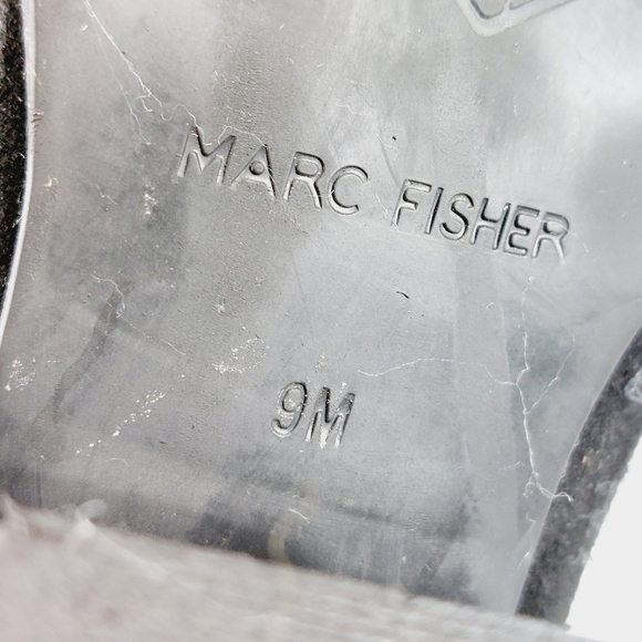 Marc Fisher OSHAY Black Suede Pointed Toe Block Heel Ankle Boots V422 - Picture 8 of 9